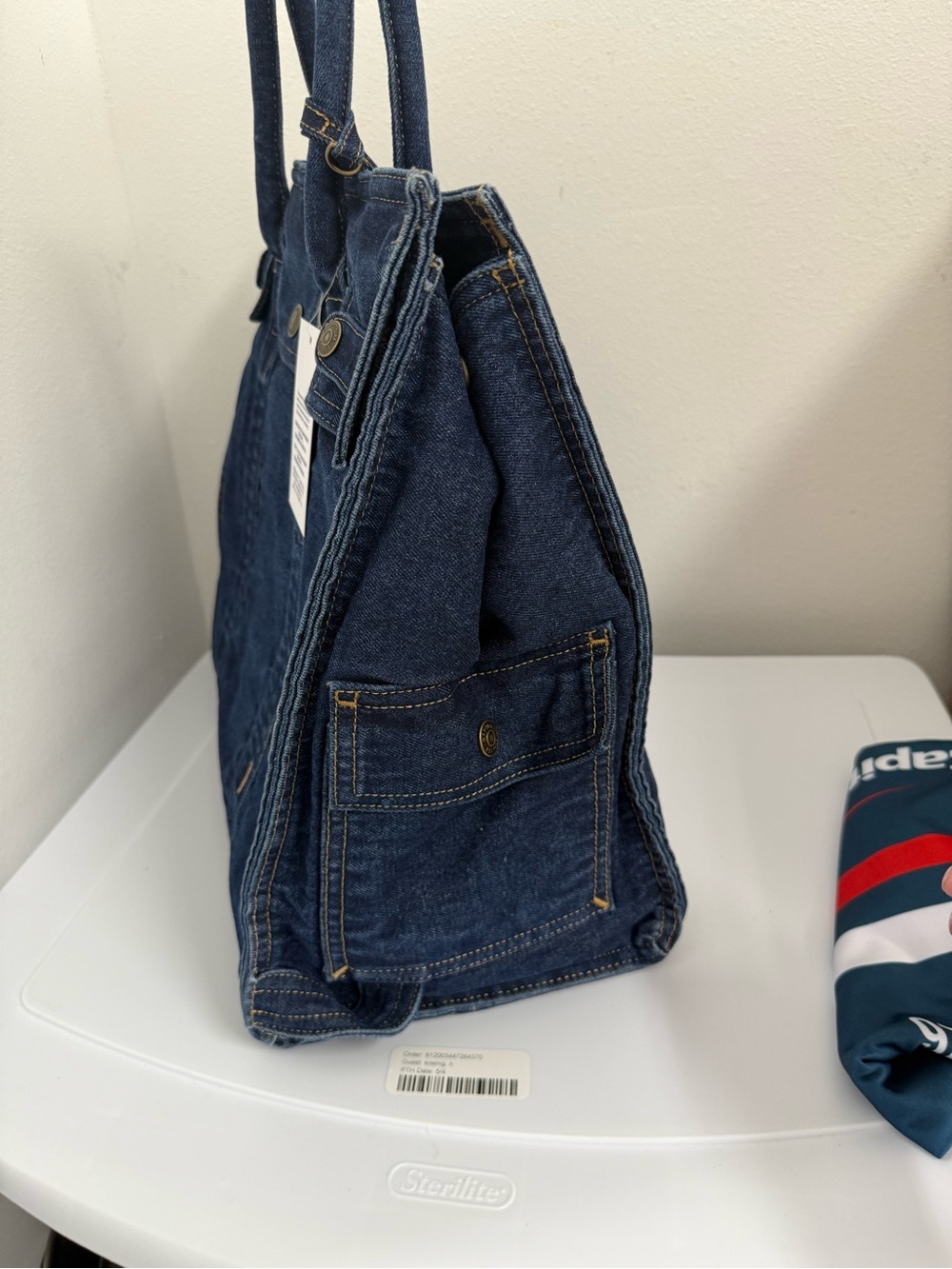 Gap large denim five pocket tote- dark wash (NWT) - Picture 10 of 13